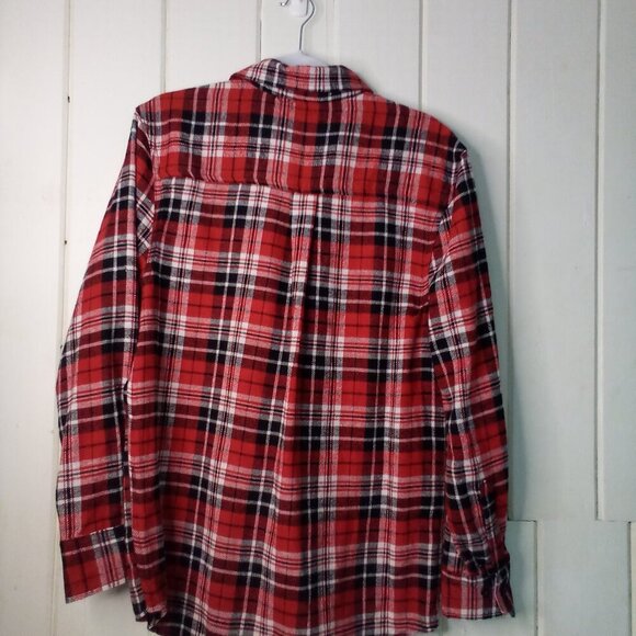 Bogari Shirt Men S Button Up Long Sleeve Plaid Red Black - Picture 13 of 16